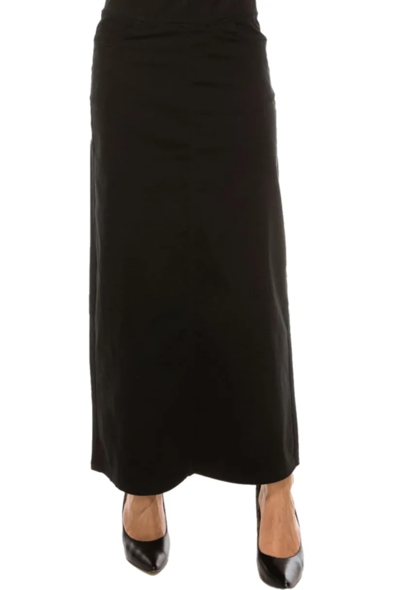 Twill Long Skirt Style 98151 in Black