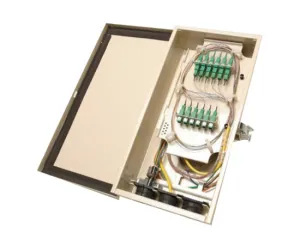 Wall Mount Fiber Patch Panel, NEMA 1 Rated, Up to 12 SC Connections, Up to 36 Splices