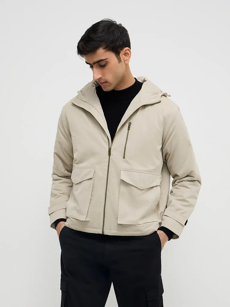 WES Casuals Beige Relaxed-Fit Jacket