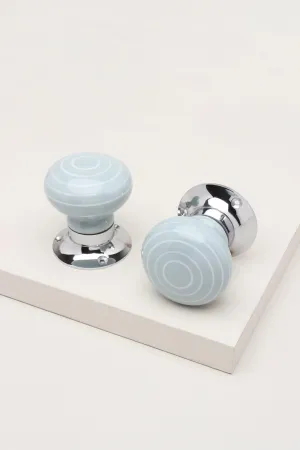 White Striped On Grey Mortice Door Knobs Set for Room Doors