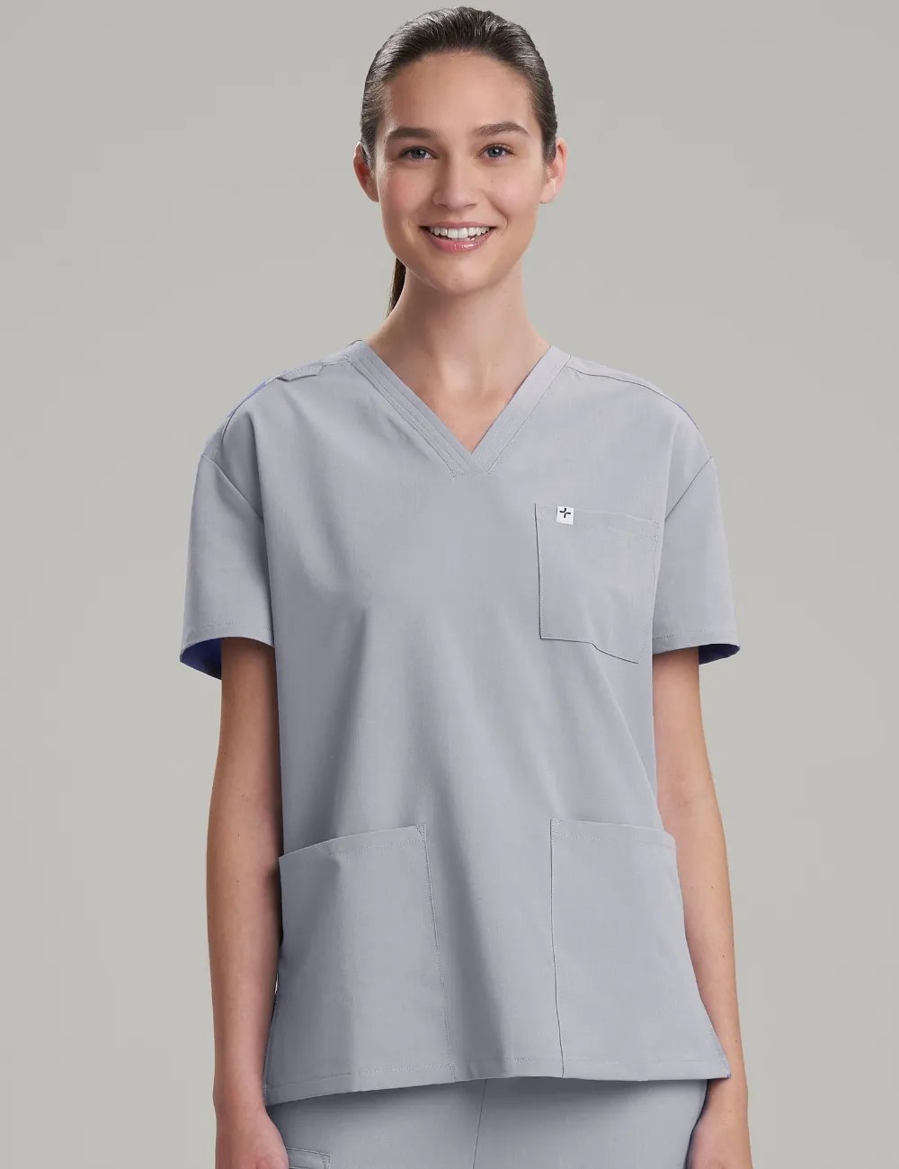 Womens 3-Pocket V-Neck Scrub Top Core Colorways