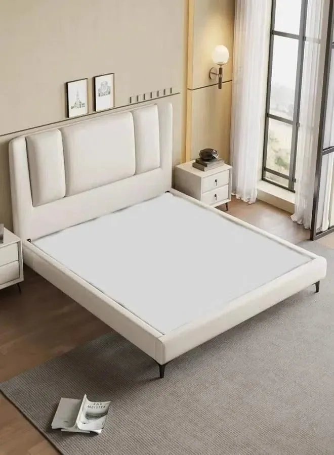 Wooden Twist Italian Minimalism Modernize Leatherette Upholstery Bed for Luxury Bedroom