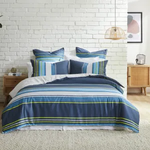 Zayn Blue Quilt Cover Set by Logan & Mason