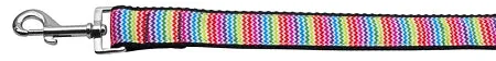 Zigzaggy Rainbow Nylon Dog Leash 3-8 Inch Wide 6ft Long