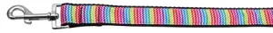 Zigzaggy Rainbow Nylon Dog Leash 3-8 Inch Wide 6ft Long